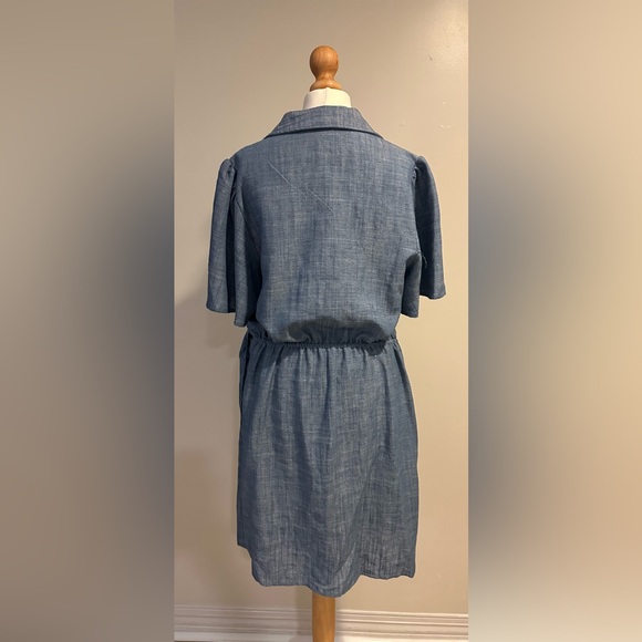 Frnch Kathleen chambray dress side waist tie size medium - Picture 9 of 12